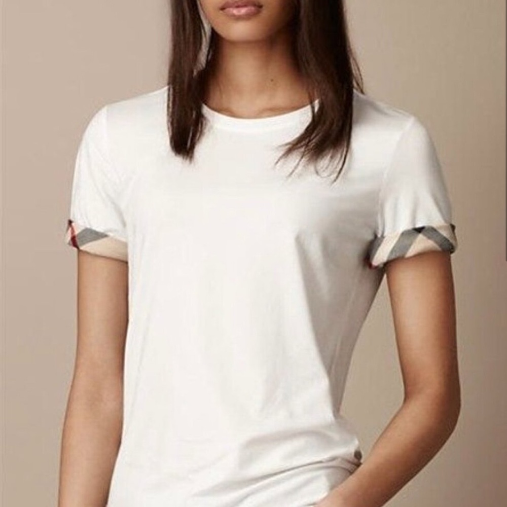 Burberry Logo Cuffed Sleeve Tee